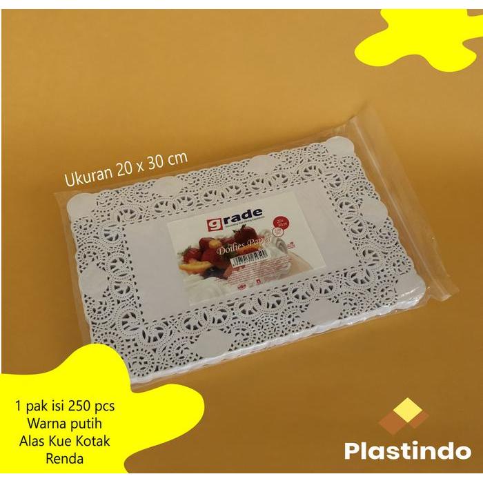 Kertas Renda Alas Kue Doilies - Doilies Paper Grade Kotak 20X30 Putih