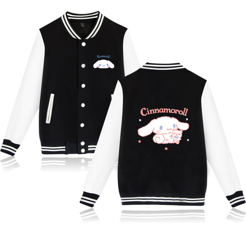 Cinnamoroll Baseball College Jacket Oversized Men Clothes Harajuku jacket Personality Street coats