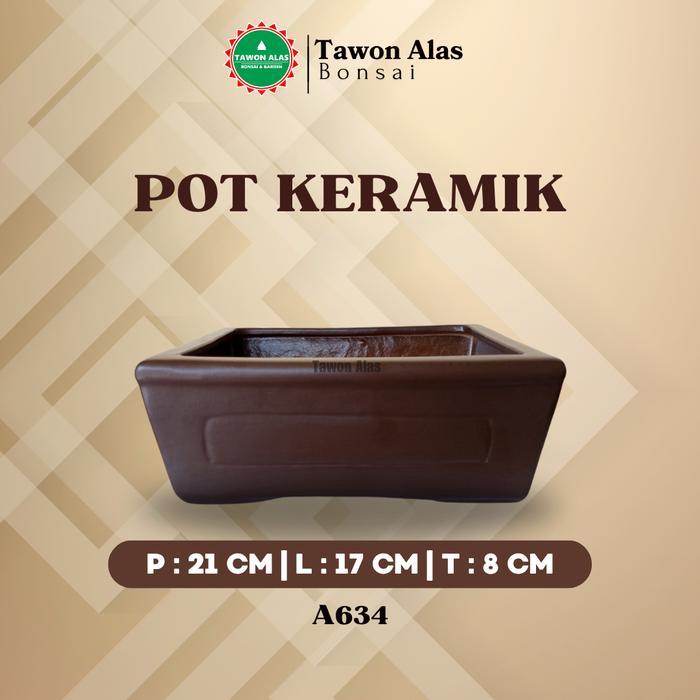 Serasiinspace Pot Bonsai Keramik Persegi Panjang 1