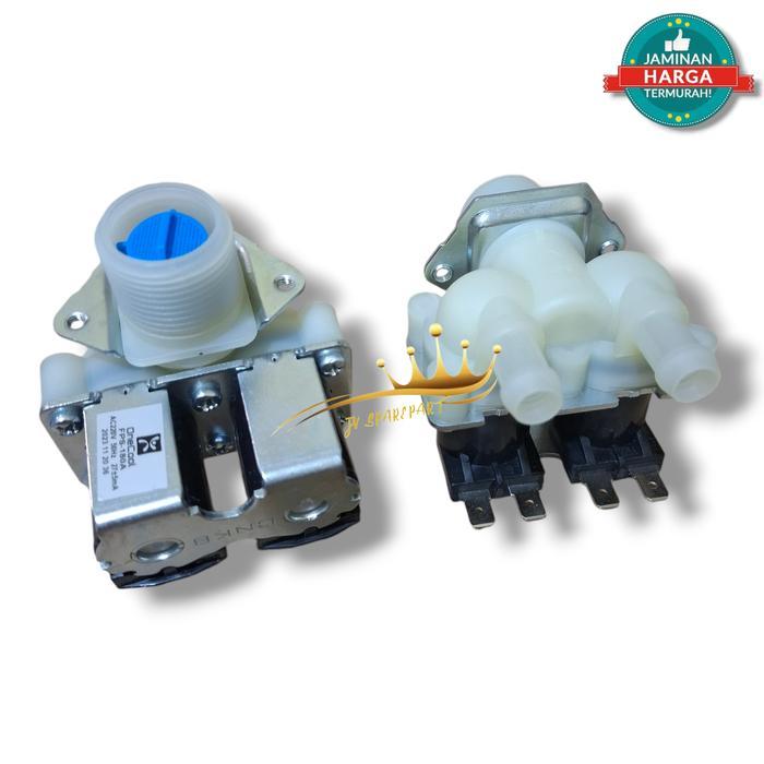 Selenoid Water Inlet Valve 2 Inlet Mesin Cuci Aqua Front Loading - Selenoid Mesin Cuci Aqua Double