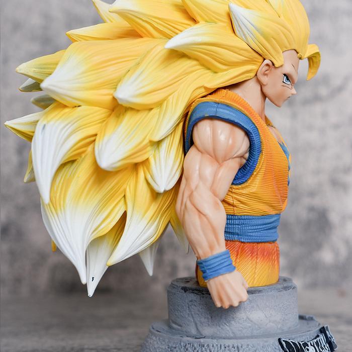 Terbaru Goku Super Saiyan 3 Infinite Head Bust Dragon Ball 20cm Action Figure PVC D-FGA519 Barang