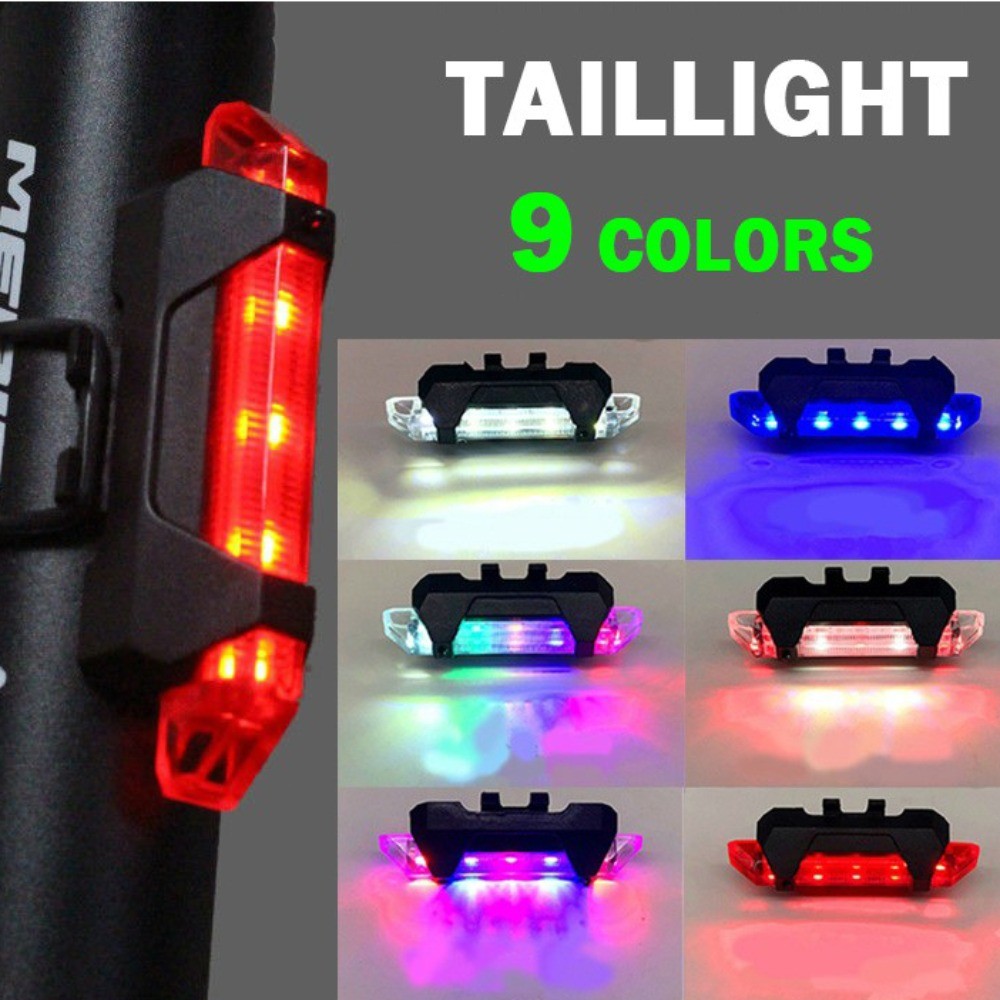 Usb Rechargeable Mountain Light Waterproof Colorful Light Flashing Safety Lights Lights