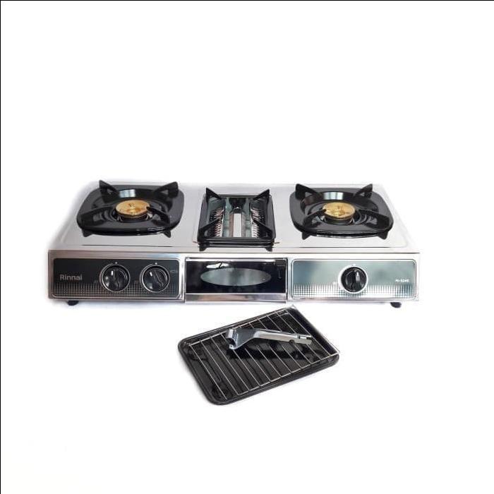 KOMPOR GAS 2 TUNGKU RINNAI RI-524E / RI 524E / RI 524 E PLUS GRILLER