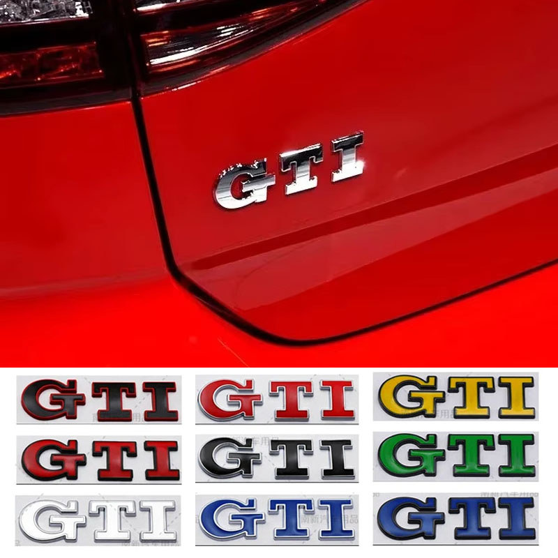Metal GTI Logo Car Rear Trunk Emblem Side Sticker for Volkswagen VW Golf 4 5 6 7 8 Polo Jetta Tiguan