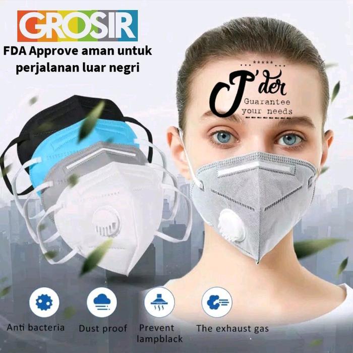 "New" Masker K N95 3D FDA warna filter setara 3M 9501 V+ original bisa cuci