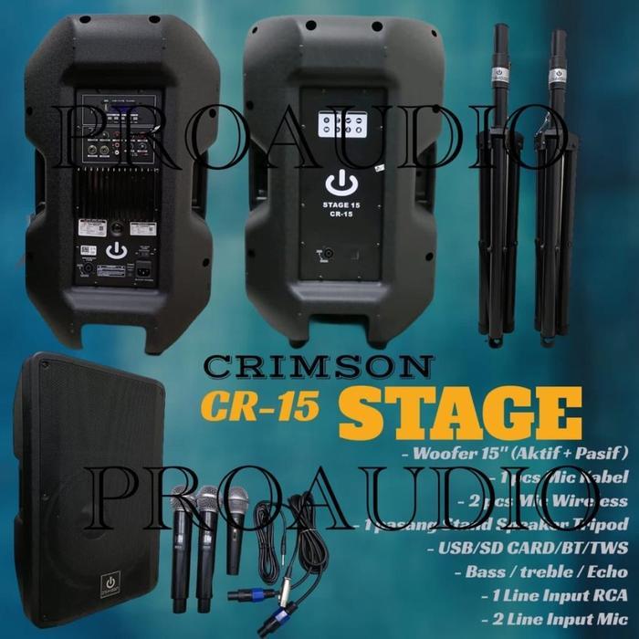 SPEAKER AKTIF PASIF CRIMSON STAGE 15 STAGE15 STAGE CR15 ORIGINAL