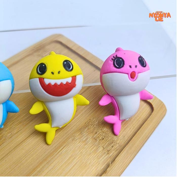 CRM70 Pajangan Mainan Topper Rubber PinkFong Baby Shark Hiasan Kue Ulang Tahun Nyonya Lie