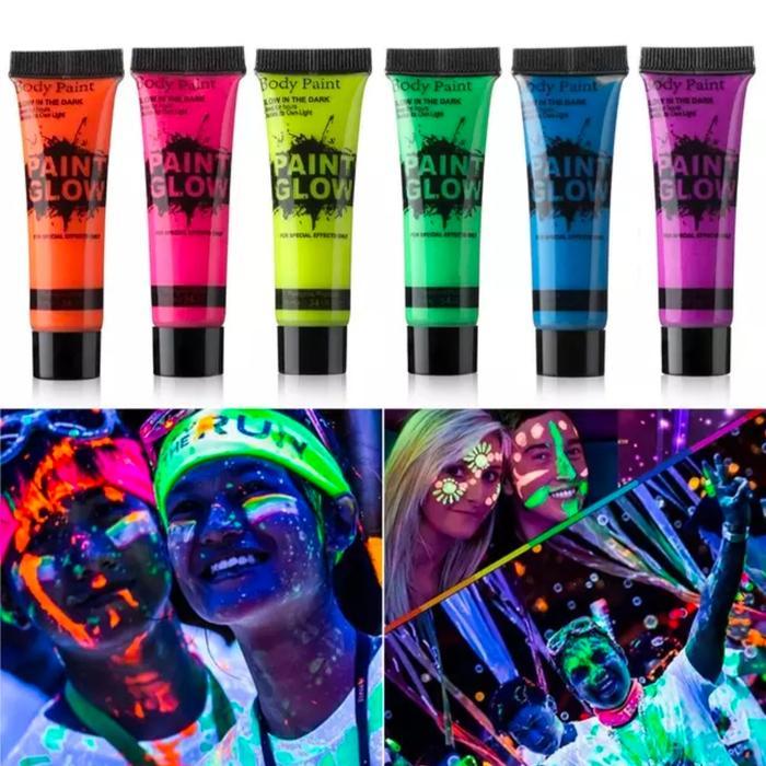 10 Ml Cat Lukis Badan Wajah Cair Body Face Painting Glow in the Dark