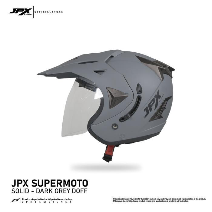 ORIGINAL Helm Jpx Supermoto - Solid Ready stok
