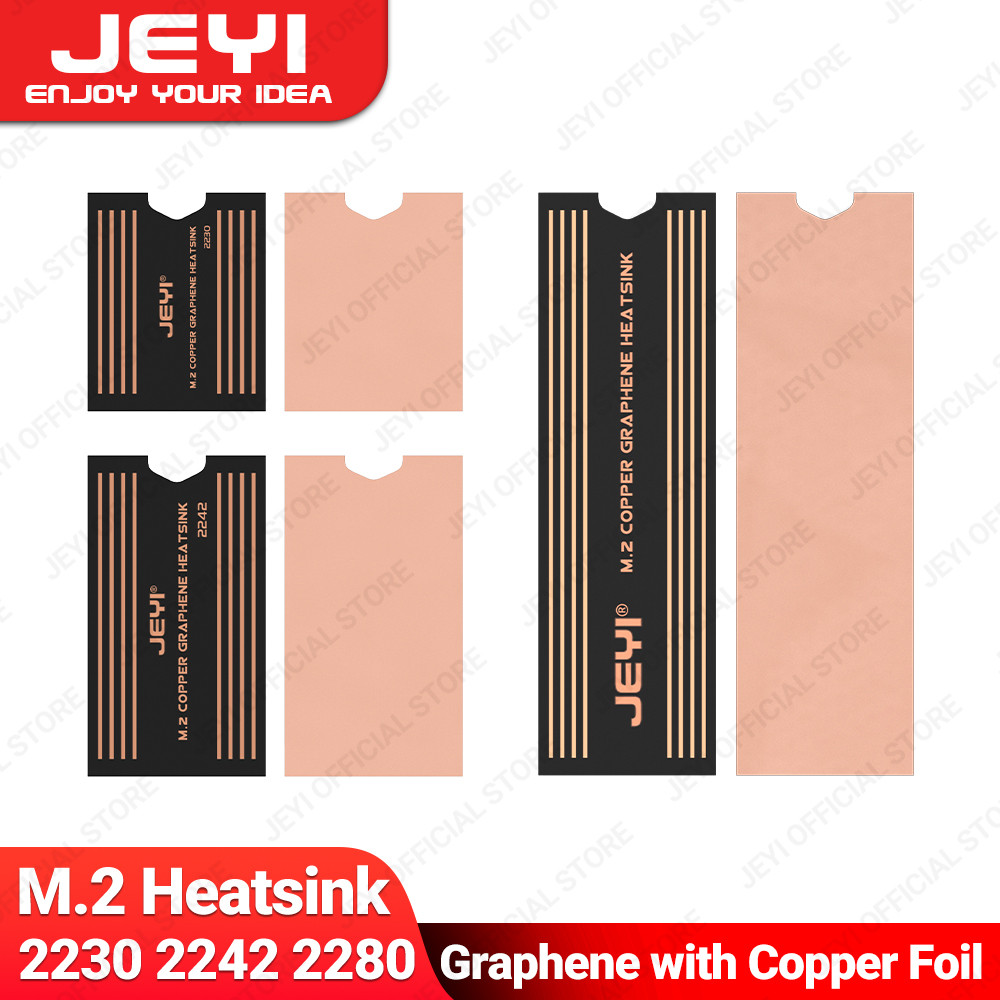 Jeyi Graphene 2280 2242 2230 M.2 Ssd Heatsink, Dual-Layer Graphene Heat Sink And Copper Foil Design