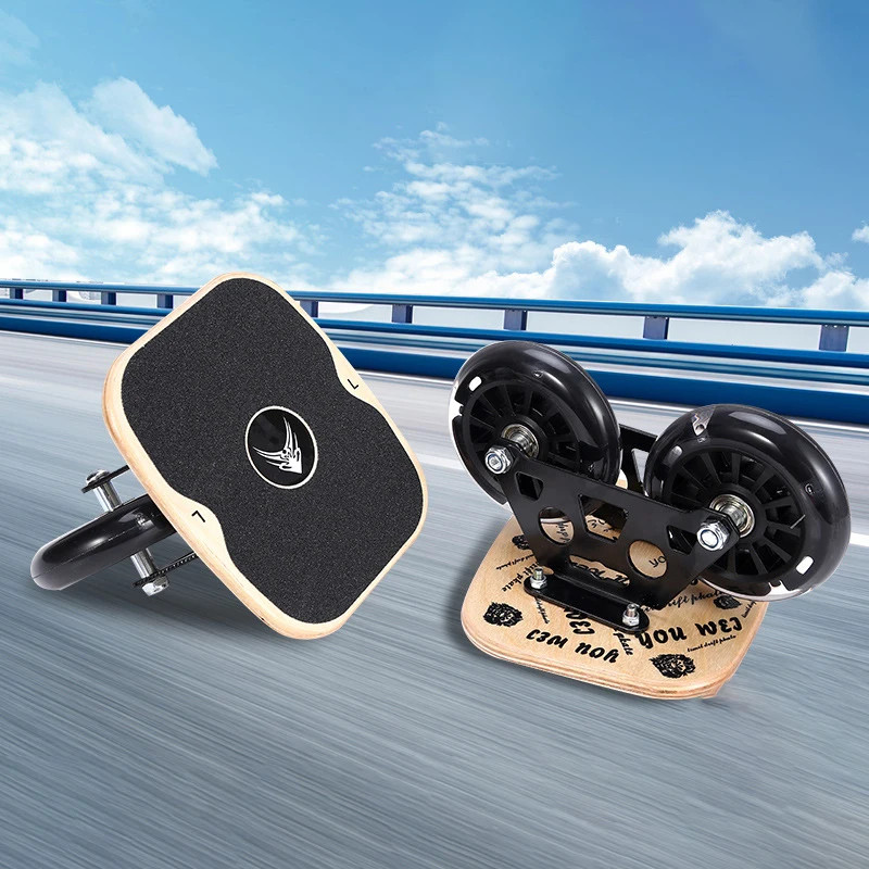 1 Pair Professional Drift Board Maple Portable MIni Skateboard 82A PU Flashing Wheel Short Skate