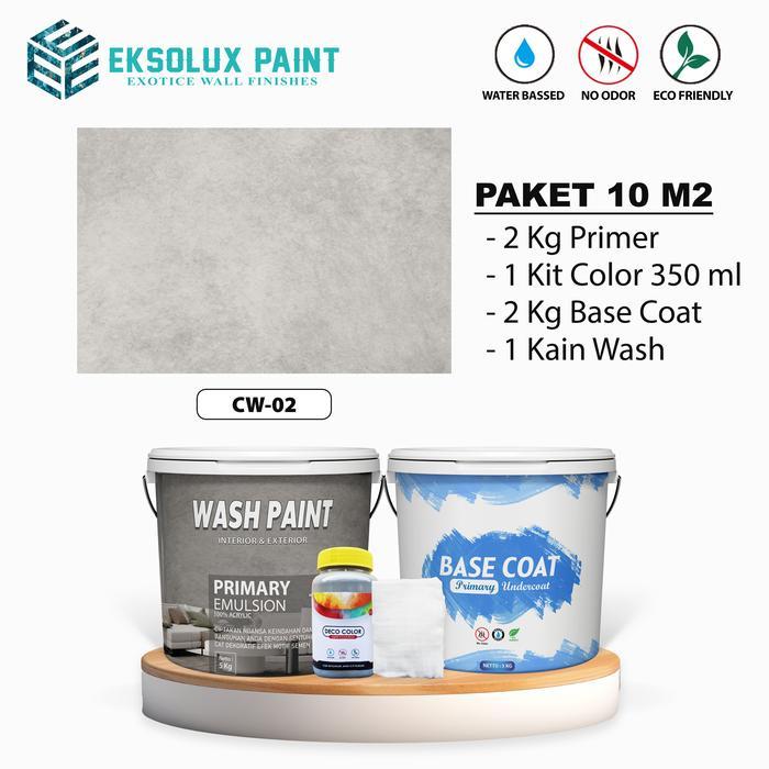 Cat Tembok Wash Paint Semen Ekspose - Cat Dinding Cement Wash Motif Semen Ekspos - Paket 10m2 Cat