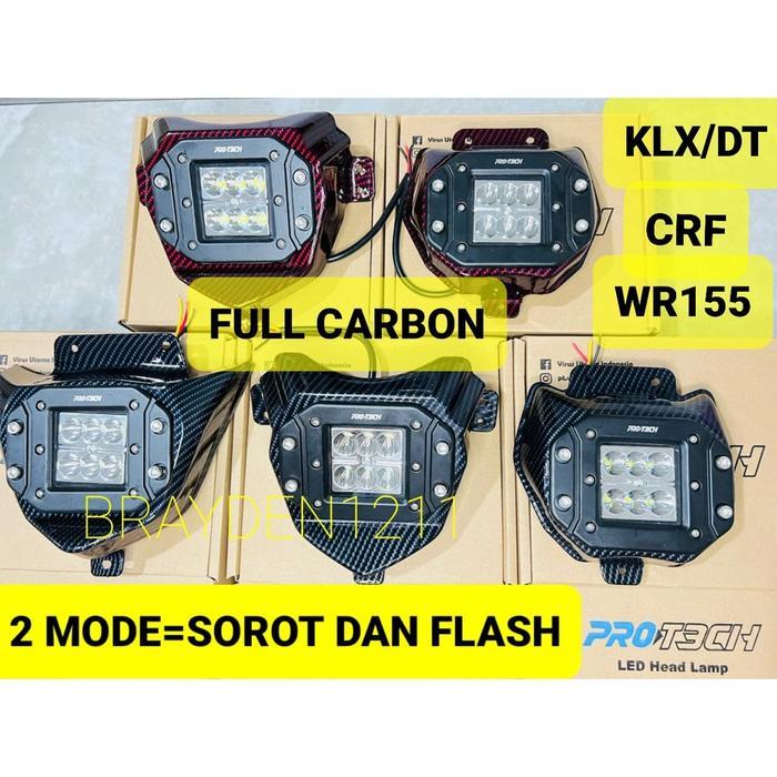 Reflektor Led Headlamp Lampu Depan Crf Klx Wr155 Dtracker Carbon