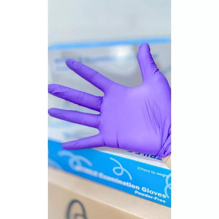 Medis 100 pcs latek nitril sarung tangan 1box/ karet ungu glove / handscoon/karet/ medis non medis /