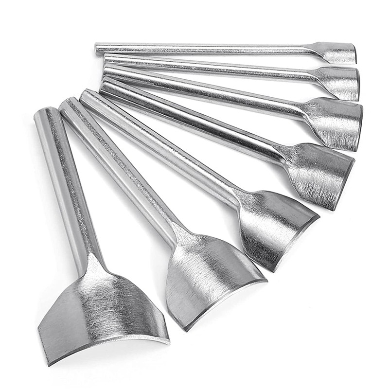 7Pcs Arc-Shaped Leathercraft Punch 1/4 Round Leather Edge Cutter Punch For Crafting Strap Belt,