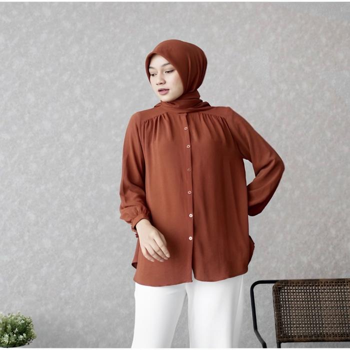 Groovy - Alina Blouse Crinkle Airflow Premium Oversize Baju Atasan Wanita