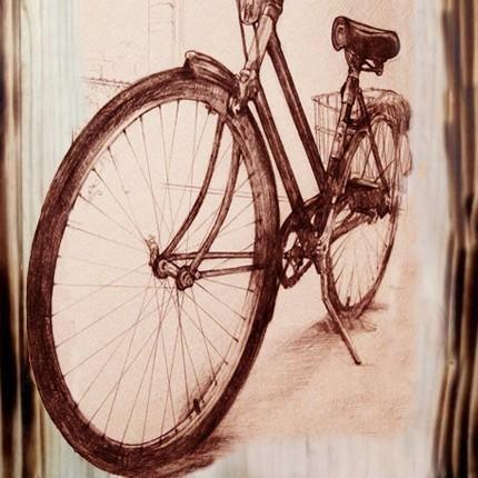 Murmer_Asix Hiasan Dinding Cafe Kamar Lukisan Kayu Sepeda Ontel Pajangan