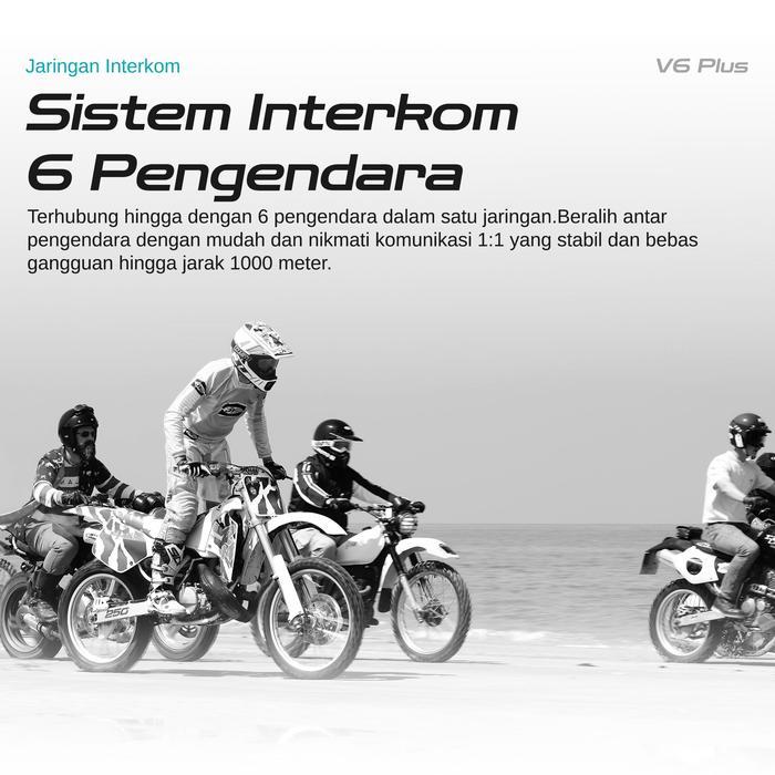 Blaise V6 Plus Intercom Helm Headset Interkom Buat 6 Riders Musik Sharing Waterproof Audio