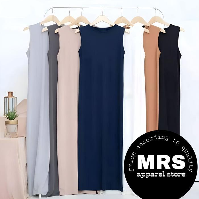 Gamis Inner Kutung Lekbong Tanpa Lengan Polos