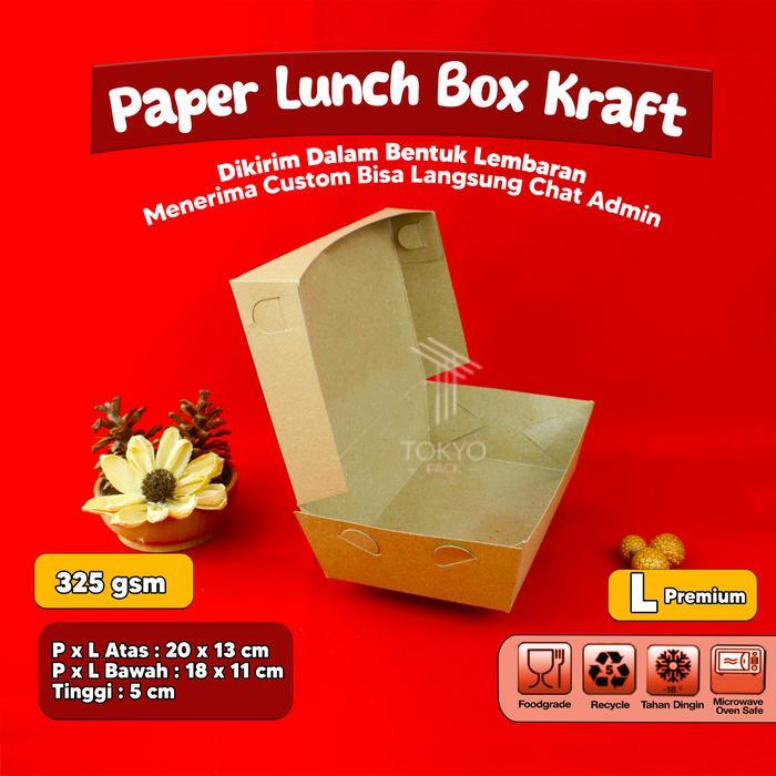 PAPER LUNCH BOX L BAHAN KRAFT/LUNCH BOX PAPER L COKLAT