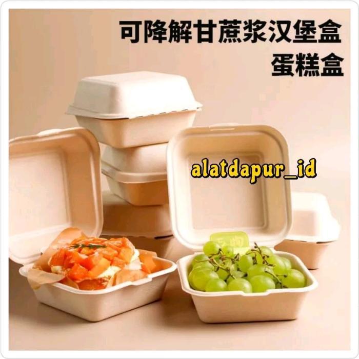 10 Pcs Bento Box Burger Box Tebal Wadah kue bento