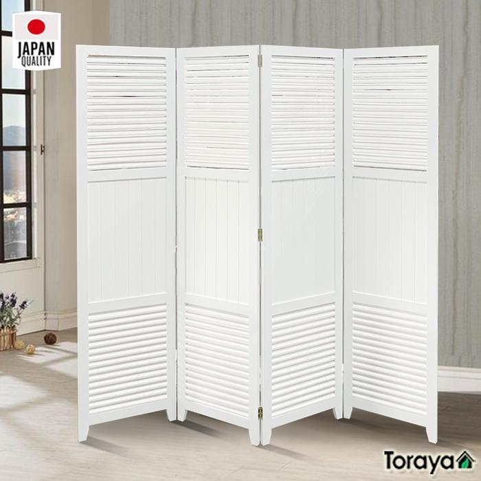 Toraya Partisi Kayu/ Penyekat Ruangan Lipat/ Louvre Screen 4P