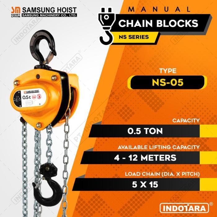 Manual Chain Block Katrol Takel 500 Kg Samsung Ns-05