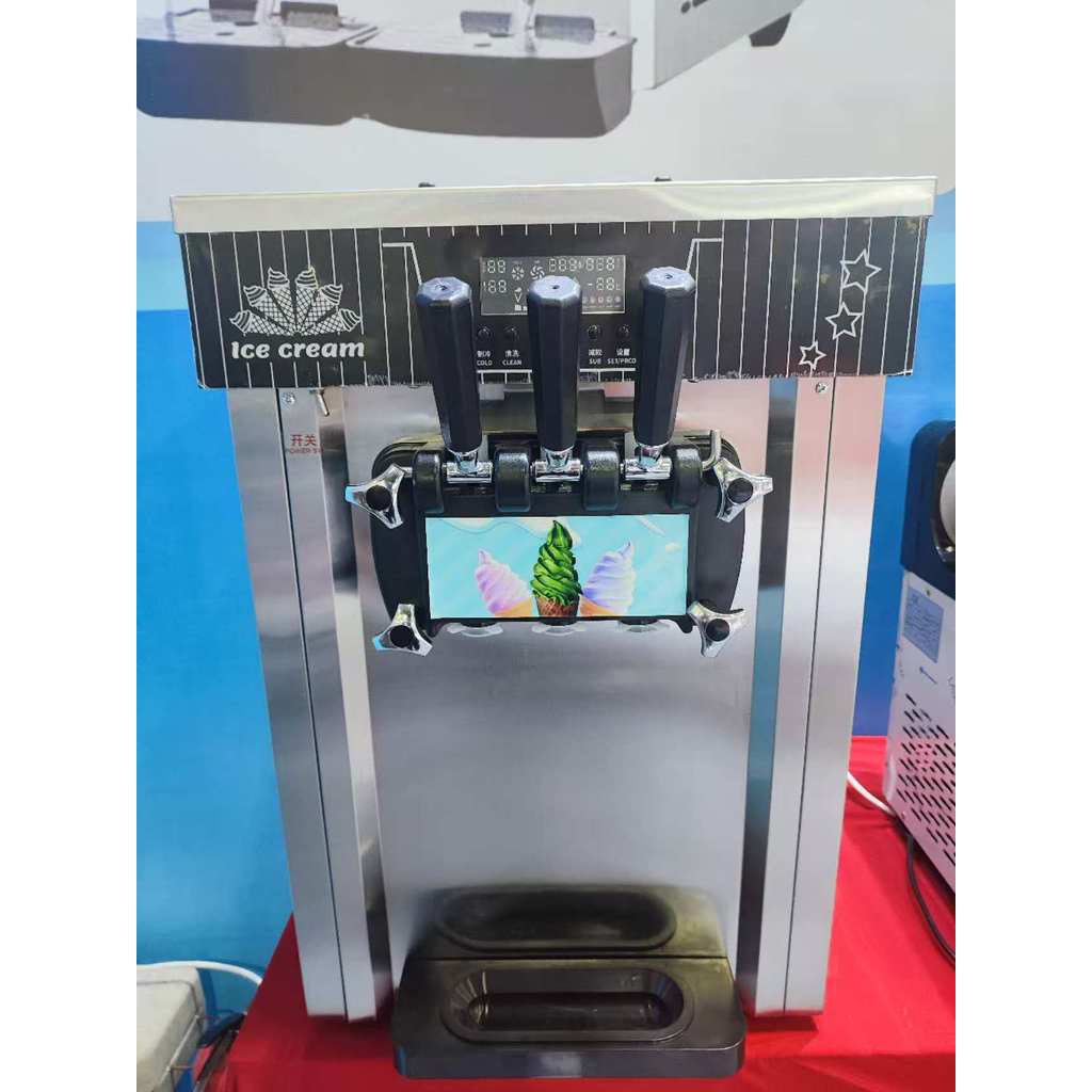 Portable with Pulley Commercial Ice Cream Sorbet Making Batch Freezer Gelato Machine Soft Ice Cream