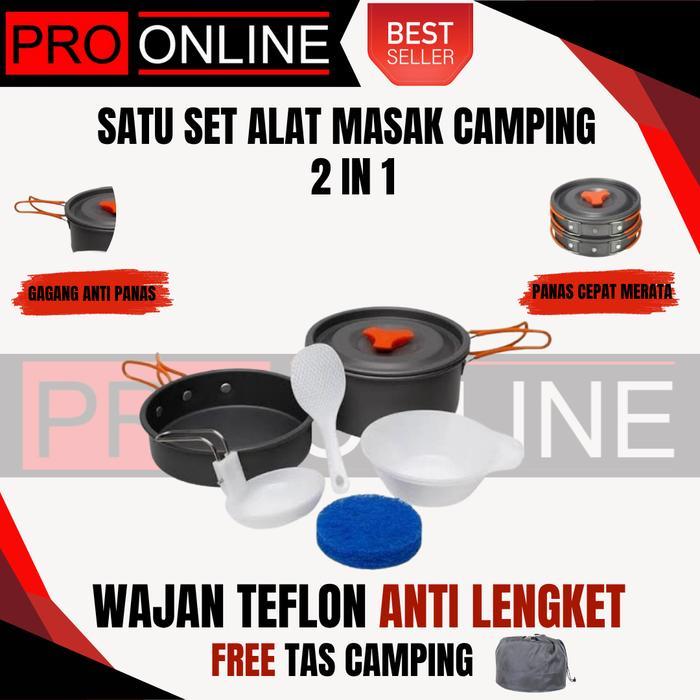 Alat Masak Panci Kemping Gunung. Cooking Set DS-200 Camping Nesting 1-2 Person Outdoor