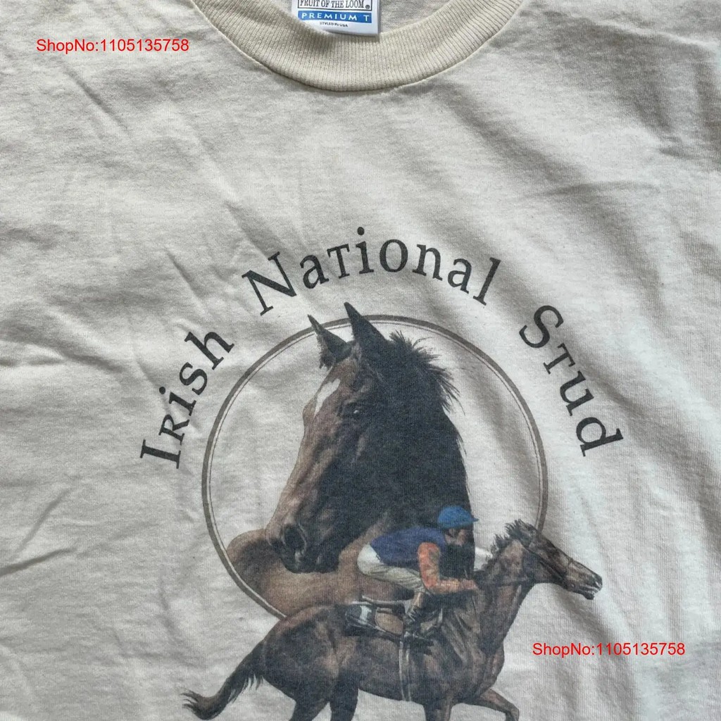 VTG 90s Irish National Stud Horse Racing T Shirt Screen Stars L Cotton vintage Washed Comfortable