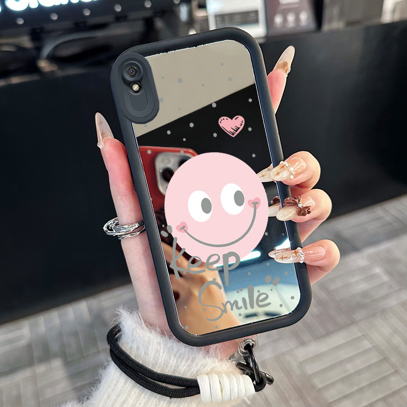 Casing Hp untuk Xiaomi Redmi 9A 9I Case Casing Senyum pola Silikon Softcase Kasing HP tali gantung C