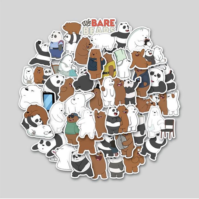 Sticker Pack We Bare Bear Sticker Tumbler Stiker Laptop Koper Helm Paper