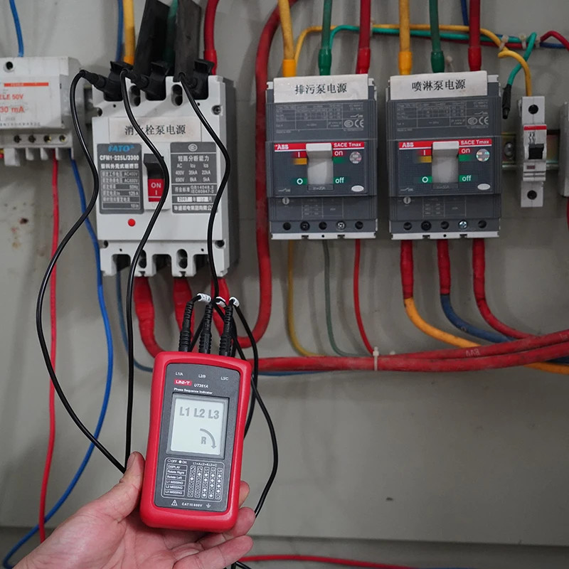 UT261A 3 Phase Phase Sequence Rotation Tester Handheld Meter Motor Rotation Detector Non-Contact