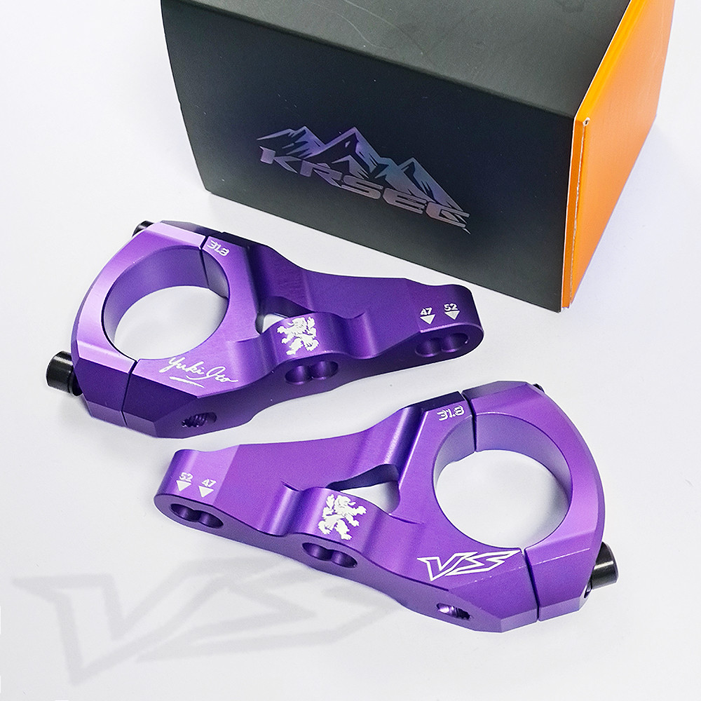 KRSEC MTB Bike Stem + TC4 M6 Bolts CNC Aluminum Alloy Downhill Bicycle Handlebar 31.8mm DH/AM/FR