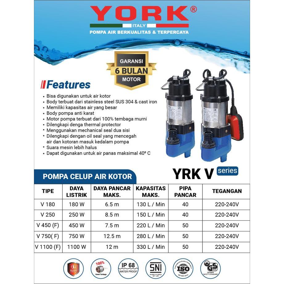 Pompa Celup Air Kotor York Terbaru 