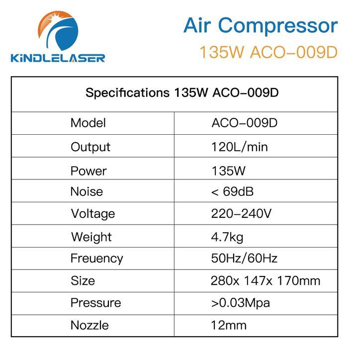 KINDLELASER 135W ACO-009D AIR COMPRESSOR ELECTRICAL MAGNETIC AIR PUMP FOR CO2 LASER ENGRAVING