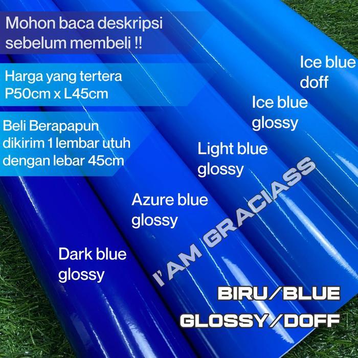 Sticker skotlet Biru Glossy Biru doff Blue untuk motor, wrapping, cutting sticker, dekorasi. lebar