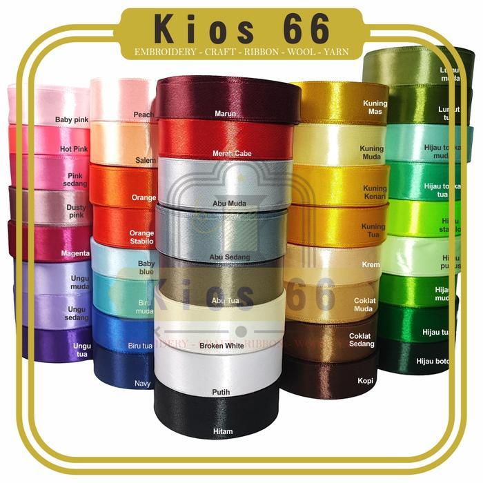 Pita Satin Hitam 2,5cm, Pita satin, Pita kain,