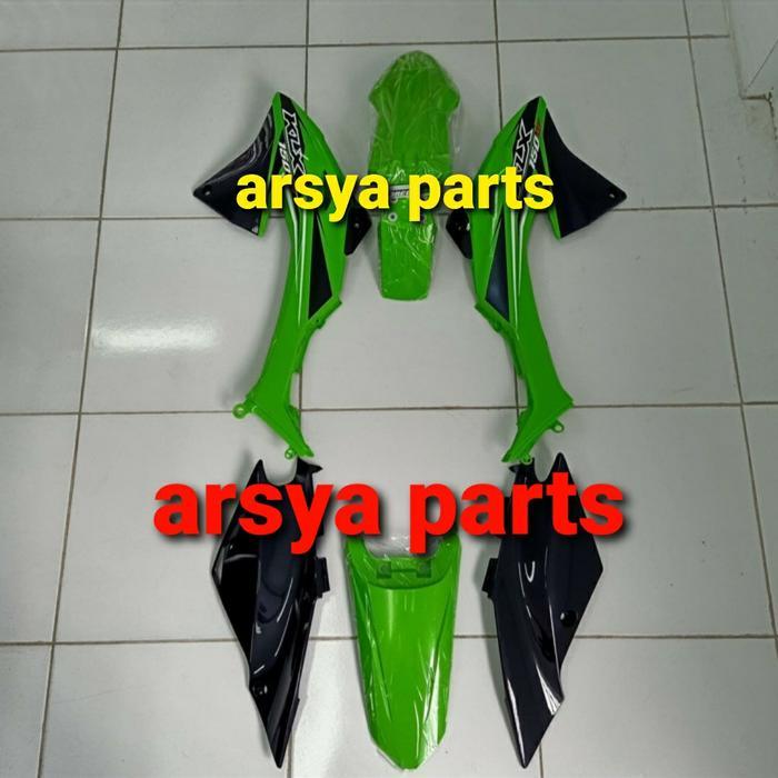 cover body bodi set full set klx 150 klx150 bf hijau hitam original