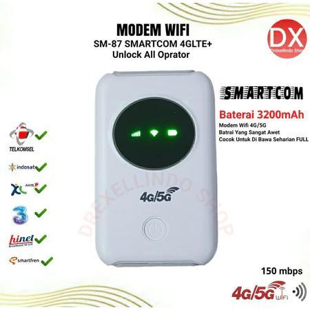 SMARTCOM Modem Mifi Wifi SM87 PRO Unlock All Operator 4G 3200 mAh
