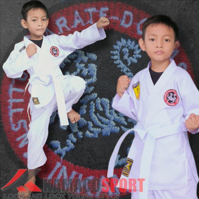 League - Baju Karate Anak Satu Set Logo Bordir Forki Inkanas