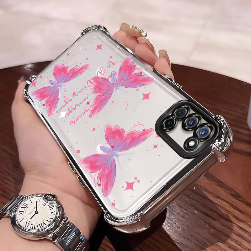 Casing Hp Untuk OPPO A52 OPPO A72 OPPO A92 Case Kupu-kupu Fantasi Bening Tebal Cesing silikon Kasing