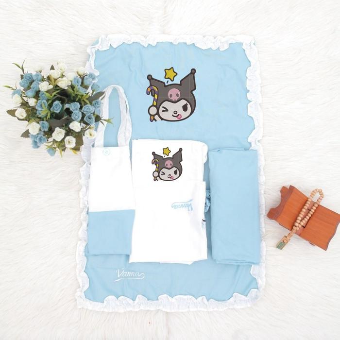 MUKENA SET SAJADAH ANAK BALITA REMAJA CUSTOM BORDIR NAMA KARAKTER KUROMI / MUKENA GIFT SEKOLAH