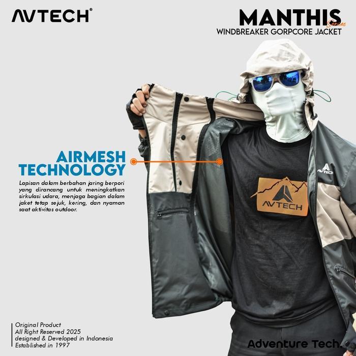AVTECH - Jaket Windbreaker Water Repellent Gorpcore Outdoor Gunung Camping Motor Hujan - MANTHIS