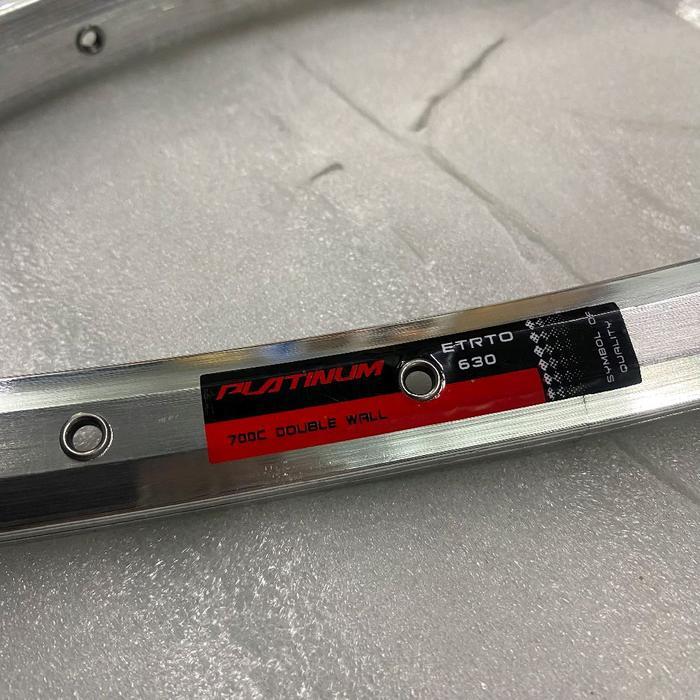 Velg Rims 700c PLATINUM 36 Hole Rim Brake Alloy Double Wall Silver Chrome 36H Mata Ikan ETRTO 630