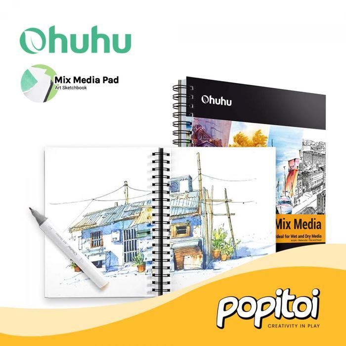 OHUHU Mix Media Pad Sketchbook Buku Gambar Notebook Sketsa