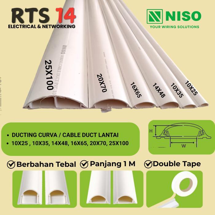 Niso Ducting Curva Lantai 1 Meter / Ducting Curva / Kabel Duct Oval Niso / Floor Duct 1 Meter
