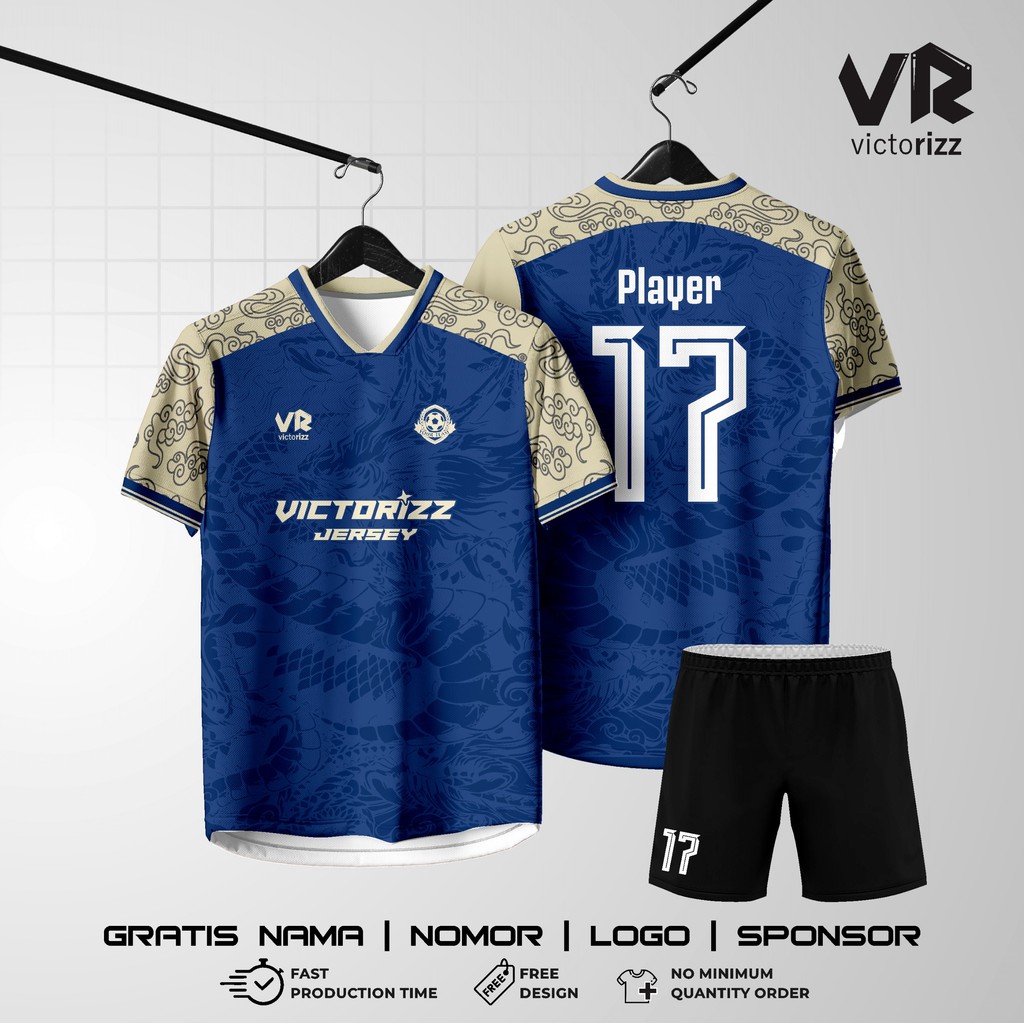 JERSEY FULL PRINTING FREE CUSTOM DESIGN CUSTOM NAMA DAN NOMOR | JERSEY FUTSAL/SEPAK BOLA/BADMINTON/V