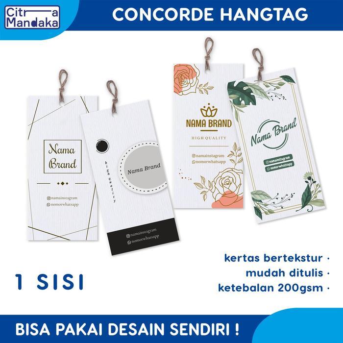 Hang Tag Custom Concorde 220 gsm Label Baju OlShop Hampers Makanan