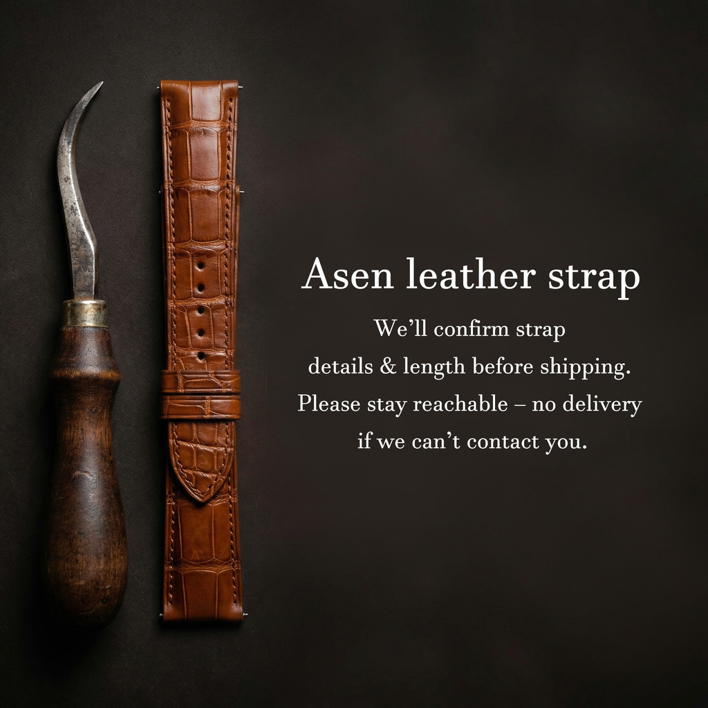 Asen Quick Release Genuine Leather Strap Replacement for Cartier Santos Dumont Ladies Watch Small